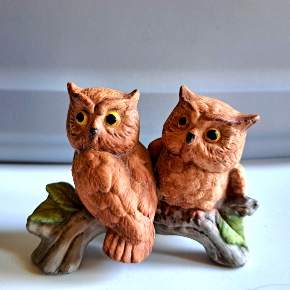 Vintage Ceramic Owl Mates Figurines